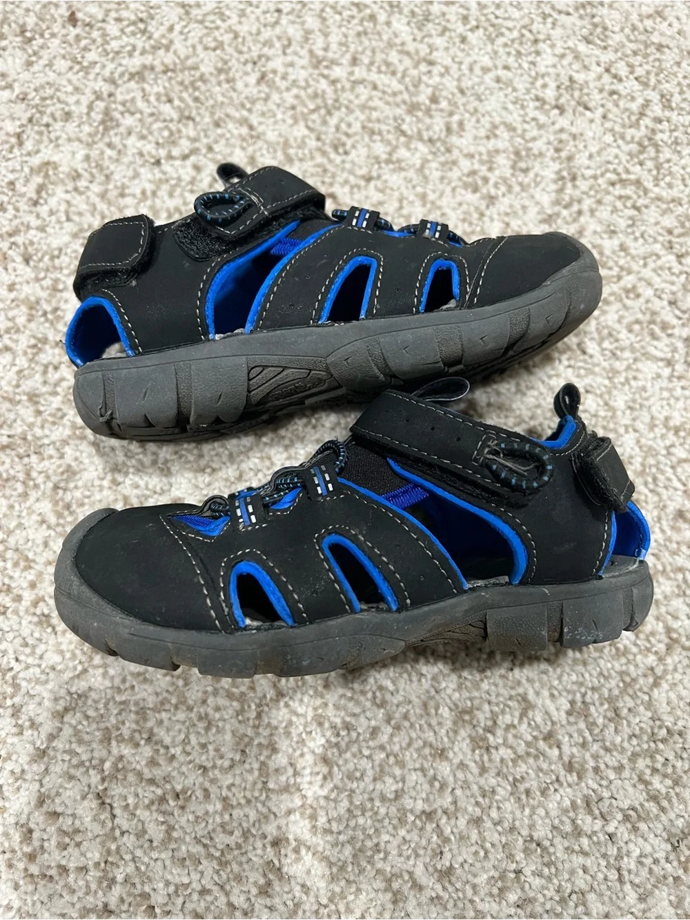 Kids Black and Blue Active Sandals - Secure Velcro Closure